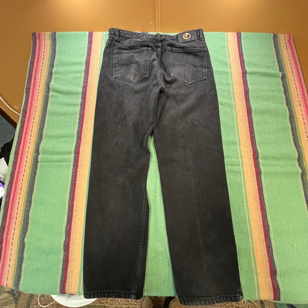 Avalon Collection Jeans Mens 36x30 Black Straight Leg Cotton Denim Skater Retro